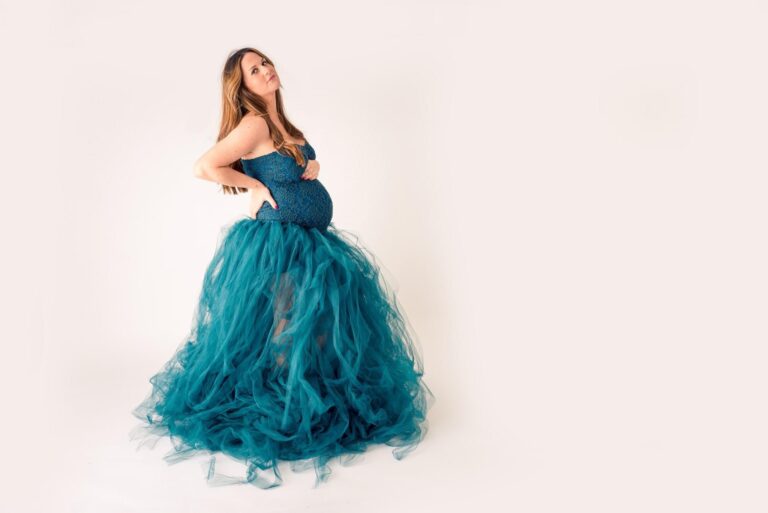 robe bleue de grossesse